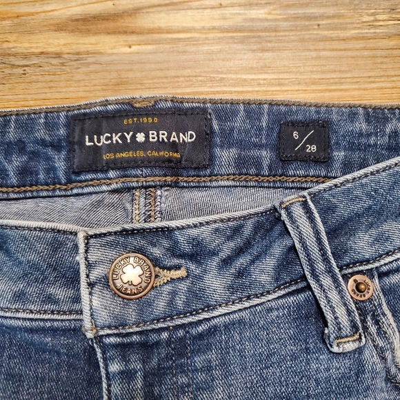 Lucky Brand Jeans Womens 6 28 Blue Lolita Skinny Distressed Raw Hem Ankle - Picture 5 of 8